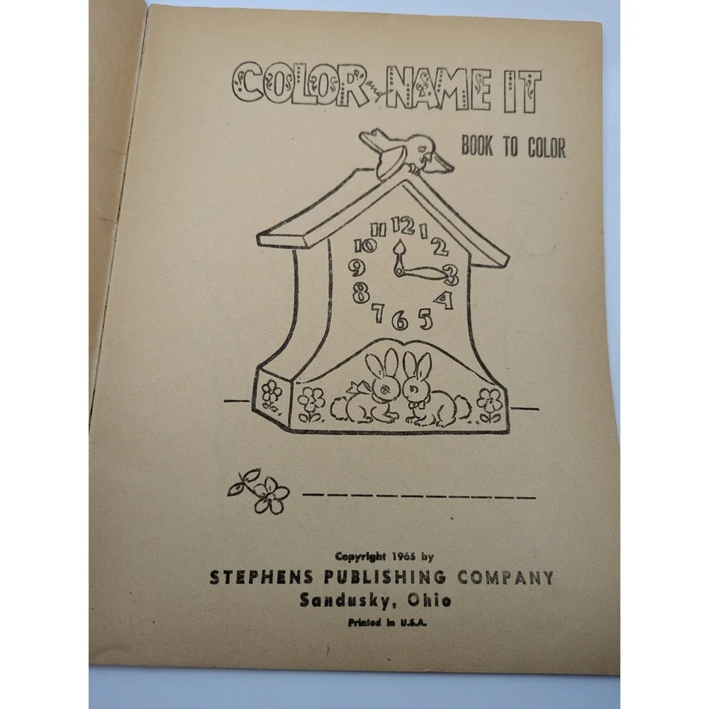 Vintage Color Name It Book To Color Stephens Publishing 1965 Coloring‎ Children